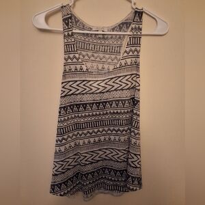 dELiA*s Boho Geometric Tribal Print Racerback Tank Top - Large